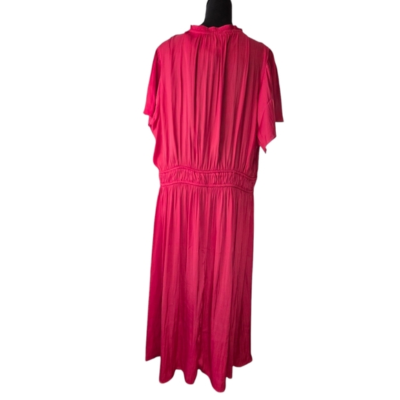 NWT Lane Bryant Silky Pink Midi Dress Flutter Sleeve, Women's Size 18 Plus Size - Picture 4 of 8